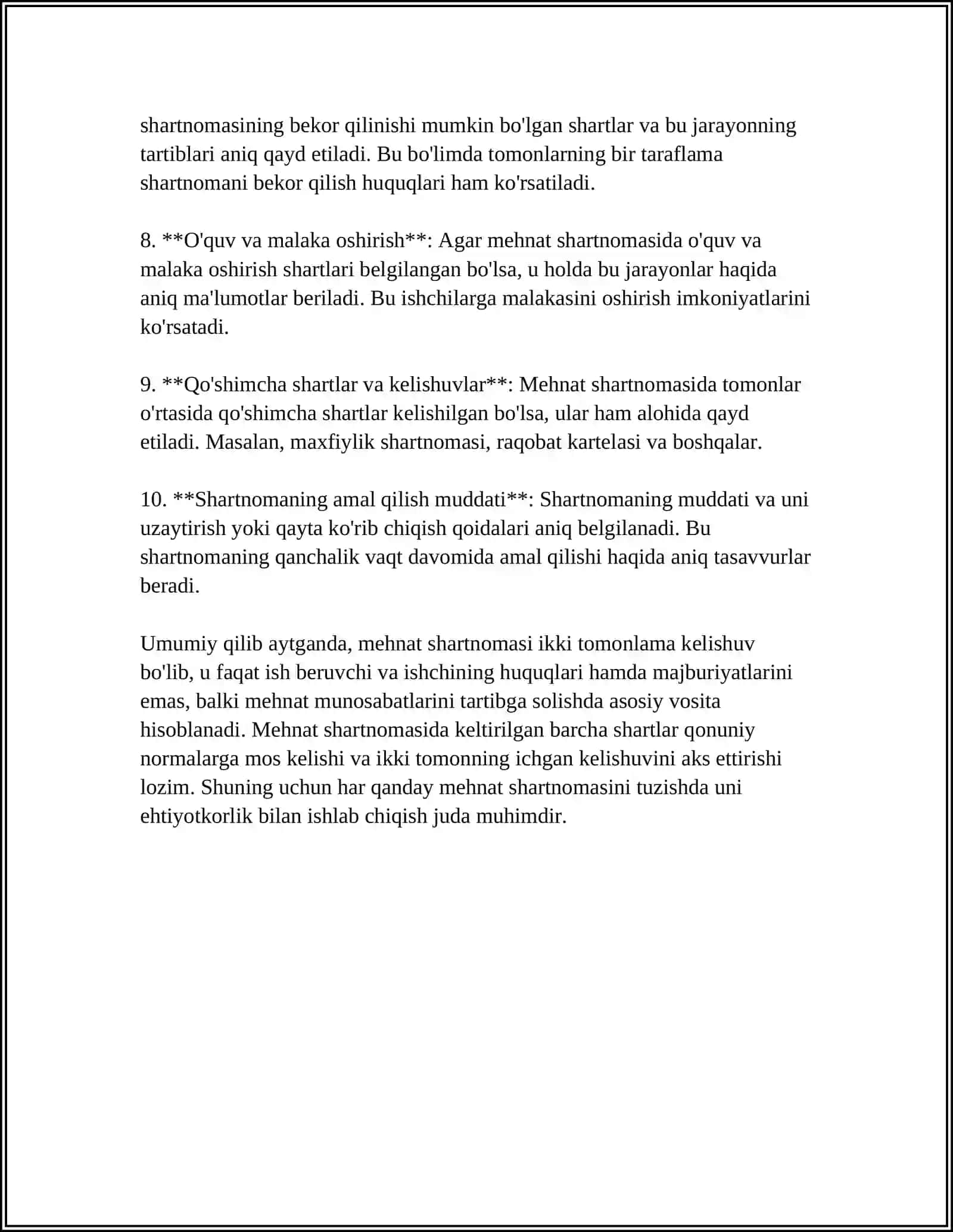 VOYAGA YETMAGANLAR BILAN TUZILADIGAN MEHNAT SHARTNOMASI 4