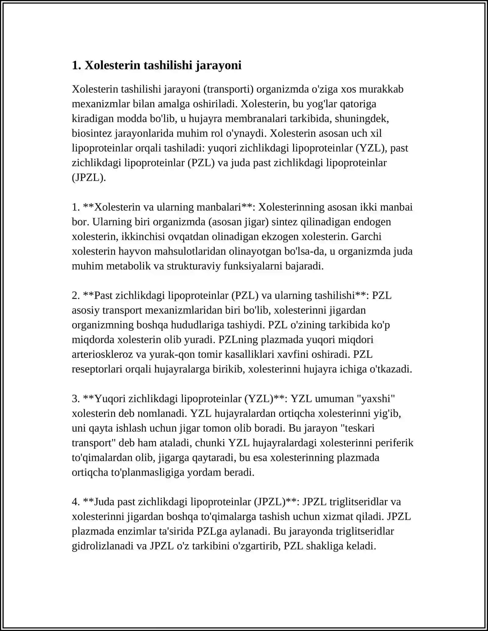 XOLESTERIN TASHILISHIDA QATNASHUVCHI ARO OQSILLAR 4