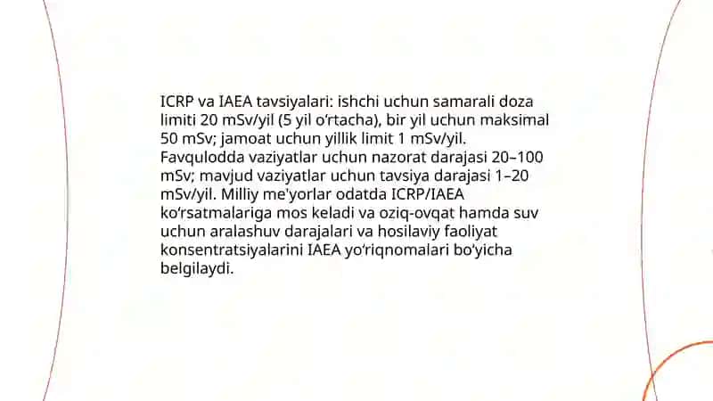 Radiofaol moddalarning qabul qilish darajasining meʼyorlari 4
