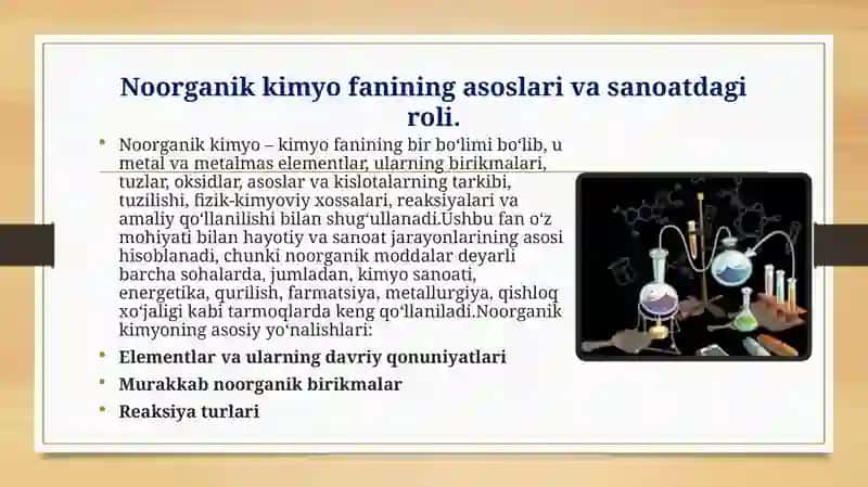NOORGANIK KIMYO VA CHIQINDILARNI QAYTA ISHLASH 4