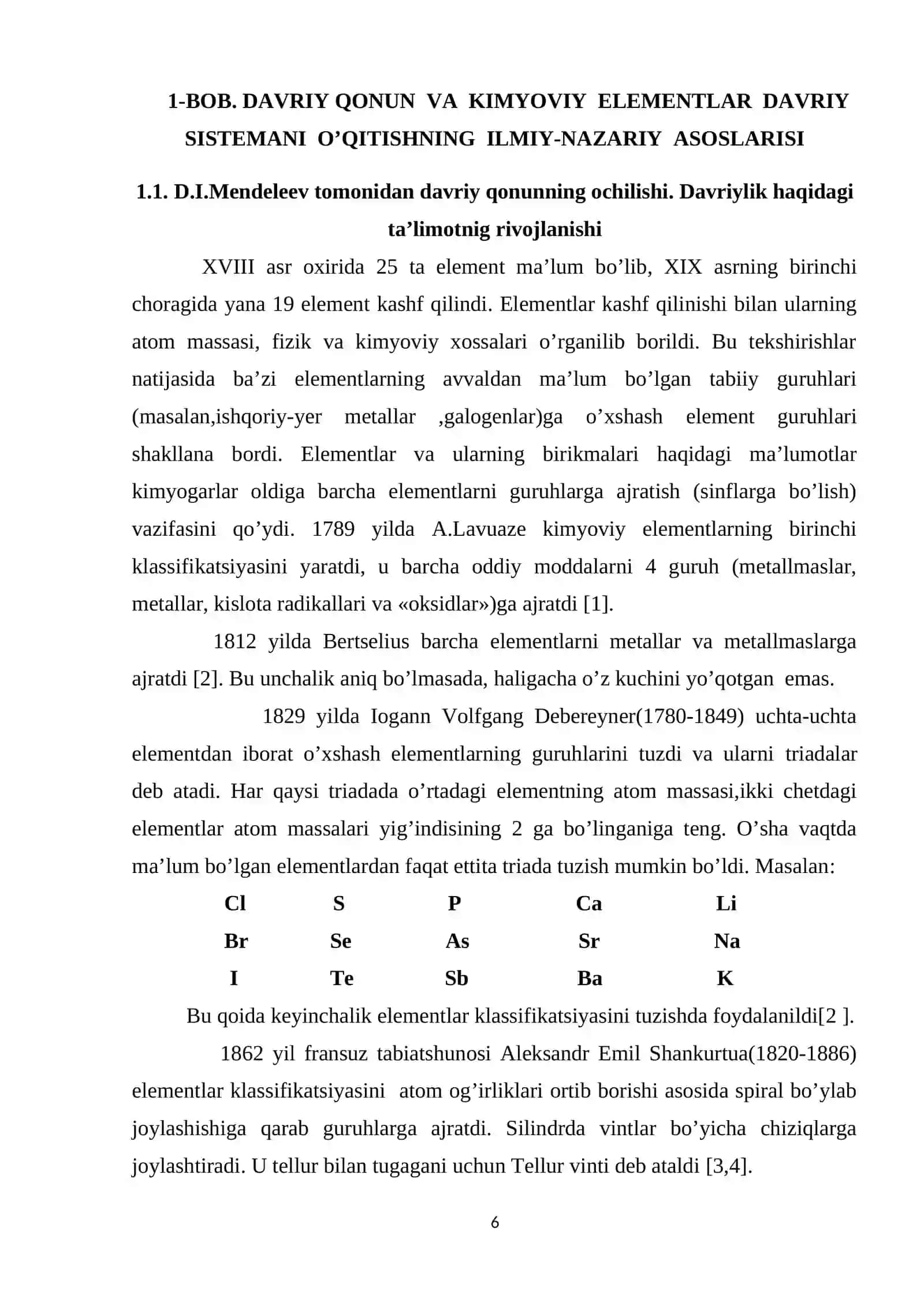 Maktab kimyo kursida davriy qonun va D.I.Mendeleevning kimyoviy elementlar davriy sistemasini o’qitish metodikasi 4
