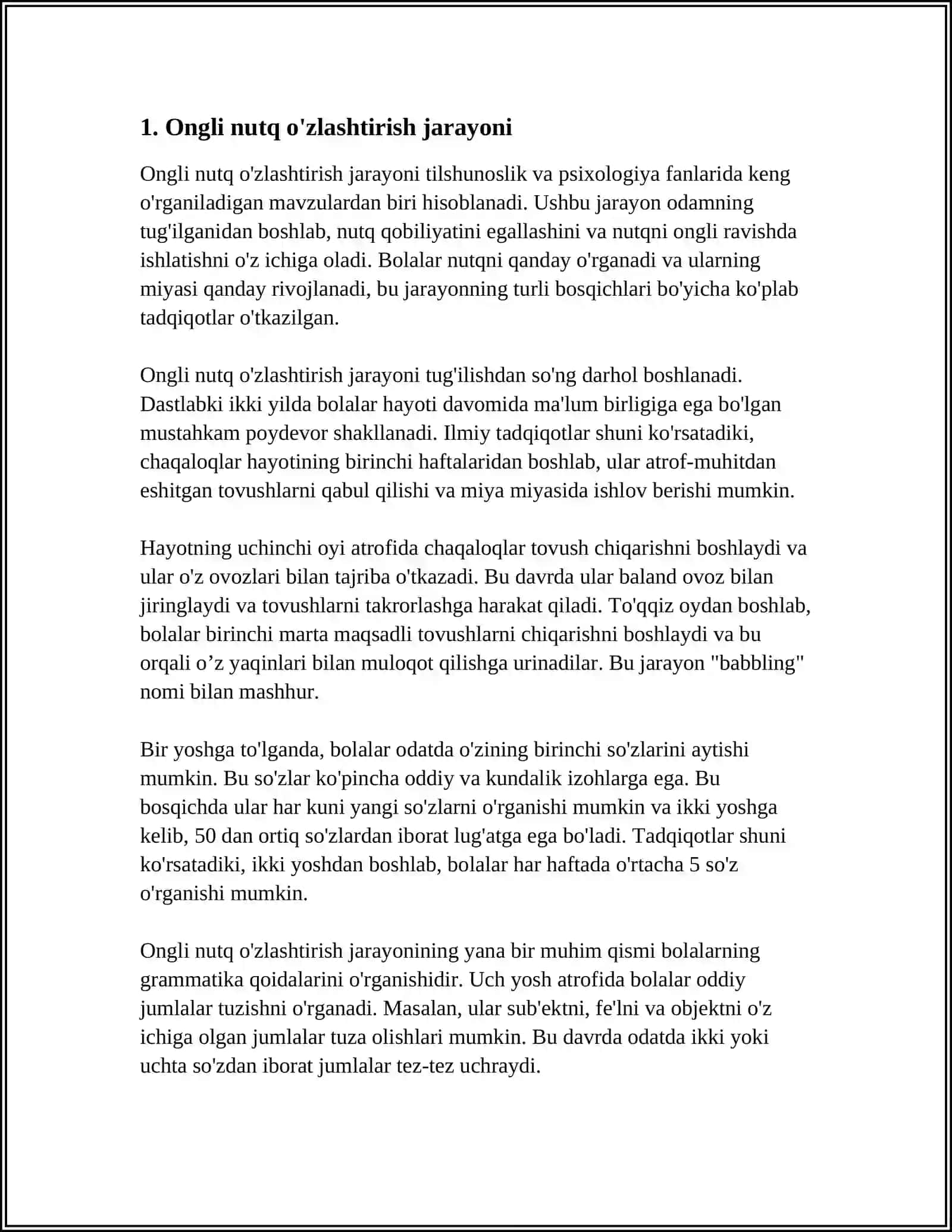 ONTOGENEZDA BOG'LANGAN NUTQNI SHAKLLANISHNING ASOSIY BOSQICHLARI 4