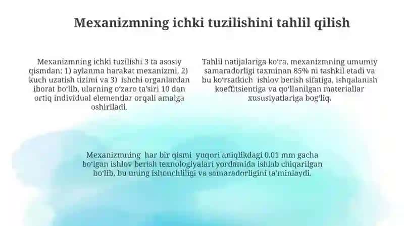 Moki mexanizmlarini boʻlaklarga ajiratish 4