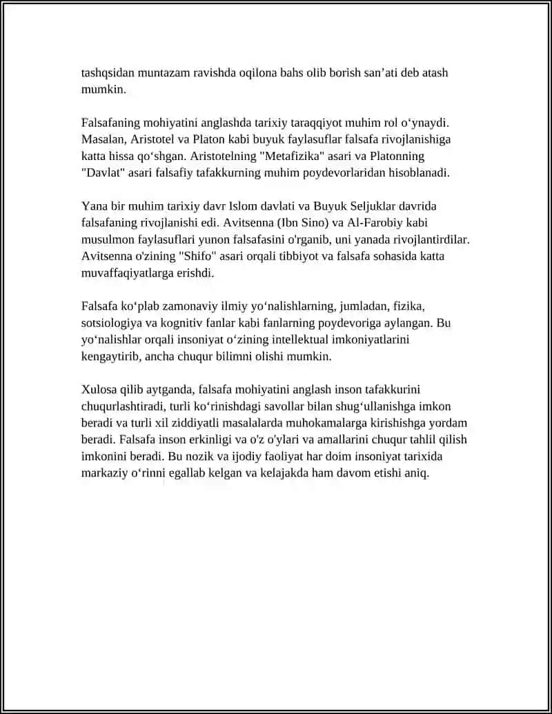 FALSAFANING MOHIYATIGA OID SHARG VA G'ARB MUTAFAKKIRLARINIG TA'RIFLARINI TASNIFLASH 4