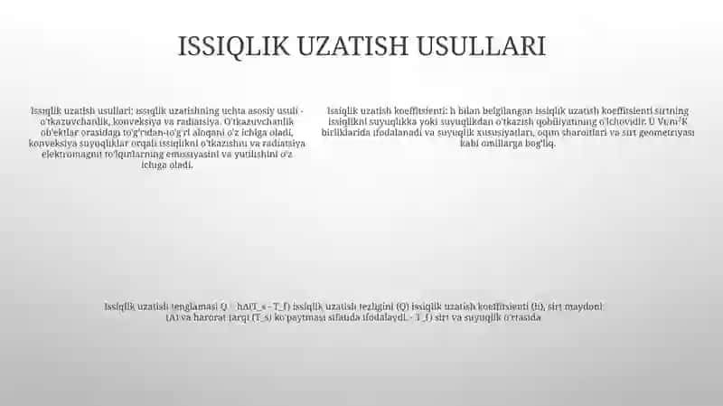 Issiqlik Uzatish Koeffitsenti 4