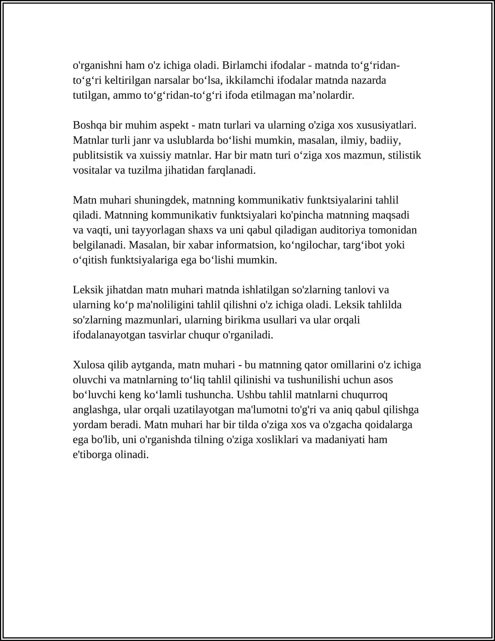 MATN MUHARI YORDAMIDA JADVAL YARATISH 4