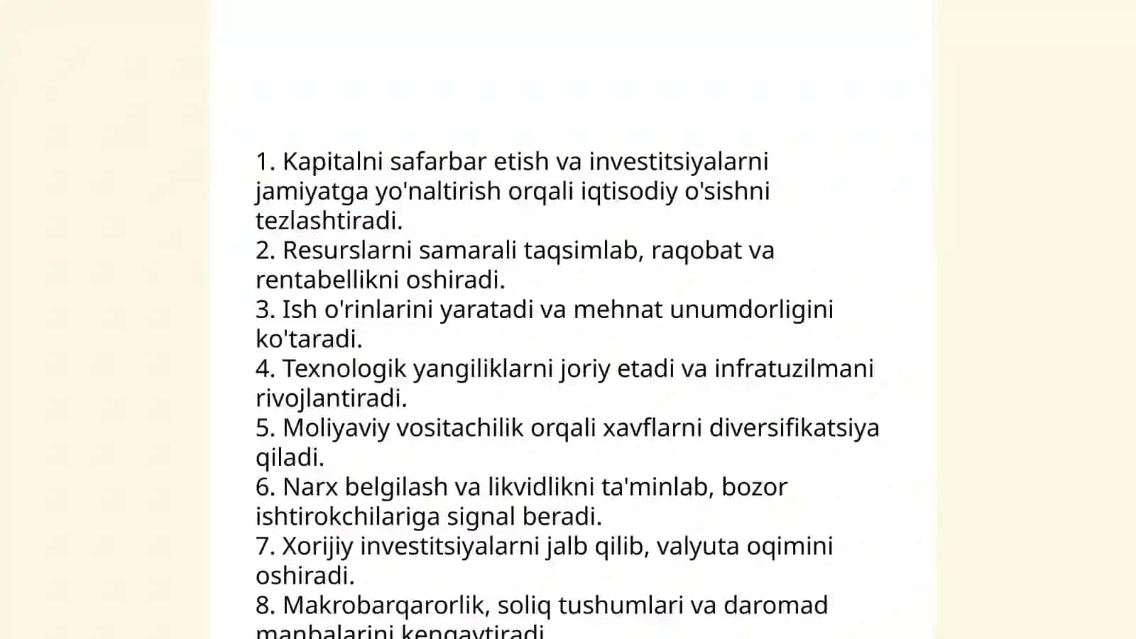 Investitsiya bozori va uning iqtisodiyotdagi ahamiyati 4