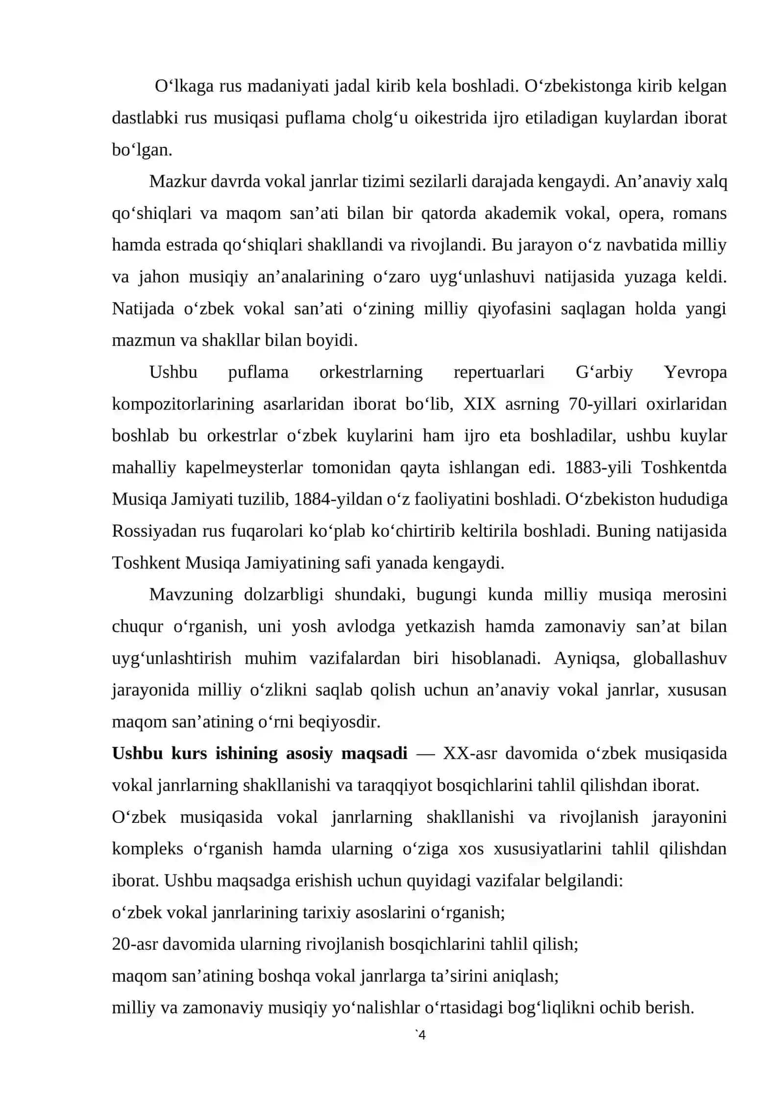 XX asr o’zbek musiqasida vokal janrlar 4