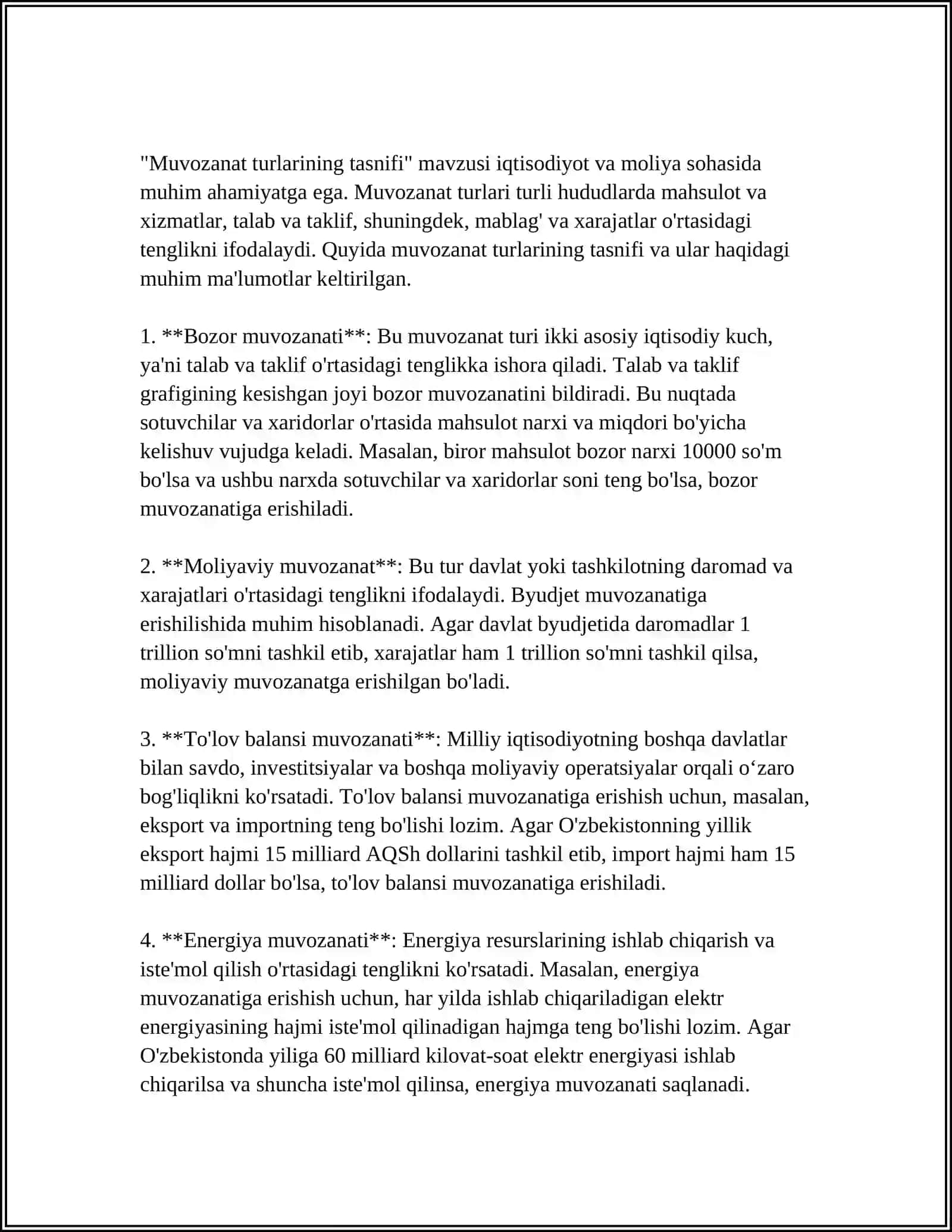 MUSTAQIL ISH Mavzu: ISTE’MOLCHILARNING MUVOZANAT TURLARI 4