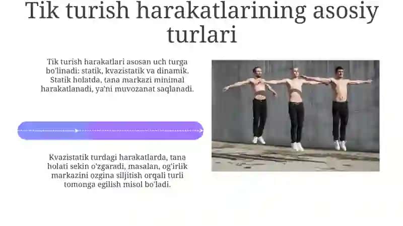 Odamning tik holdagi harakatlarning klassifikatsiyasi 4