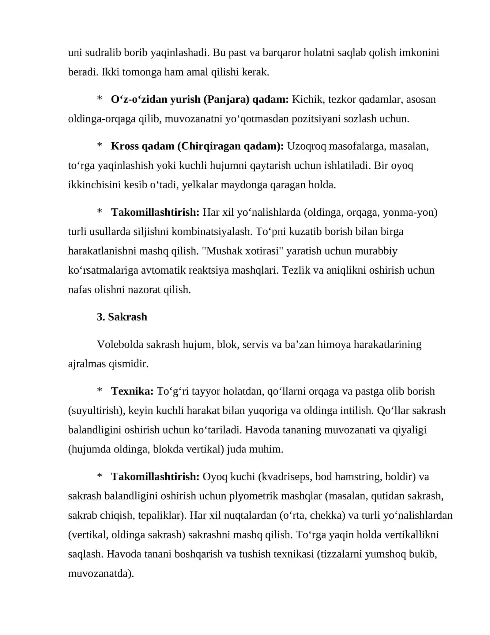 Volebol o‘yinida holatlar va harakatlanishlar 4