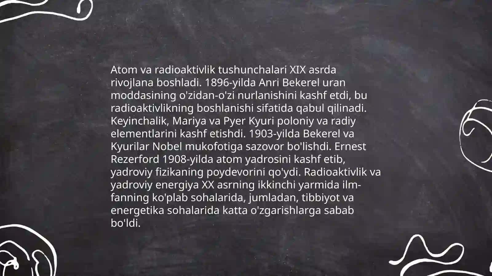 Õrta umumta'lim maktablarida,,Radioaktivlik hodisasi" mavzusini õqitish metodikasi 4