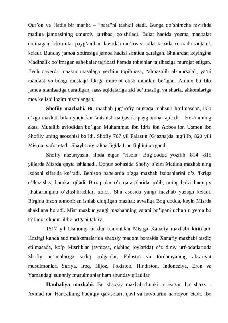 Islom dinidagi mazhablar 4