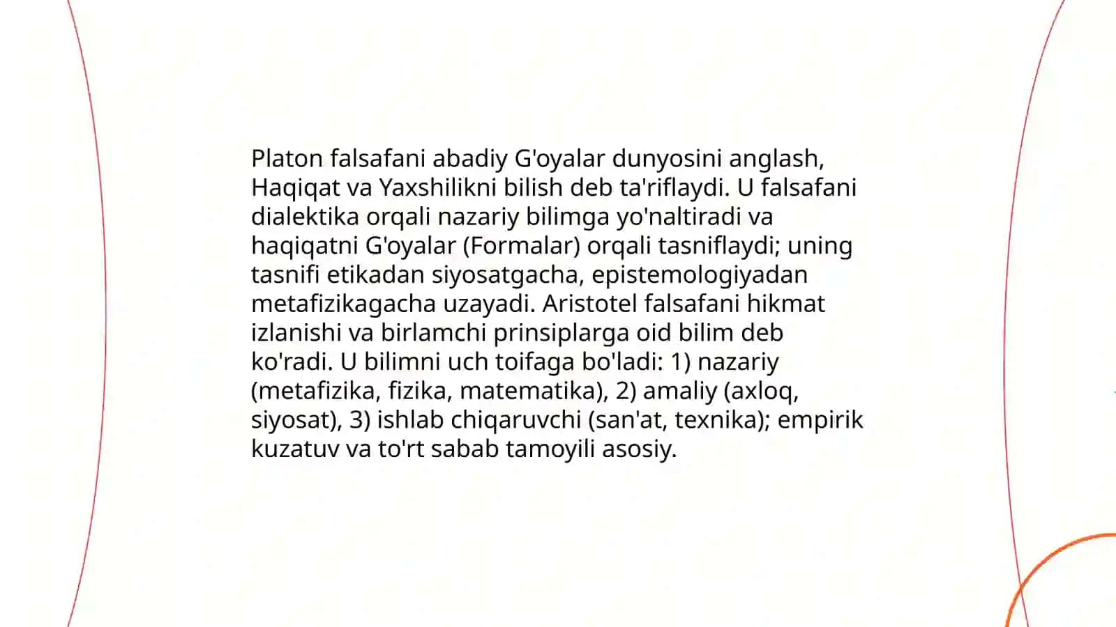 Falsafaning mohiyatiga oid Sharq va G'arb mutafakkirlari ta'riflash tasniflash 4