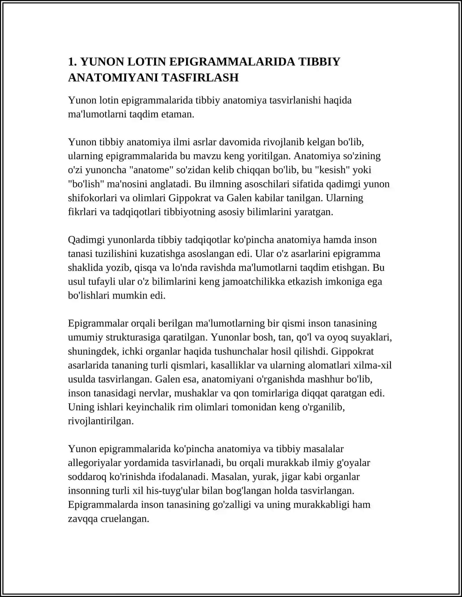 YUNON LOTIN EPIGRAMMALARIDA TIBBIYOT VA SALOMATLIK 4