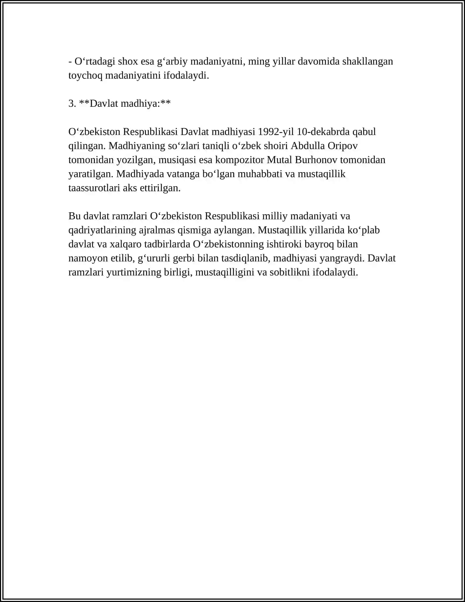 O'ZBEKISTON RESPUBLIKASI DAVLAT RAMZLARI, KONSTITUTSIYANING QABUL QILINISH TARIXIY AHAMIYATI 4