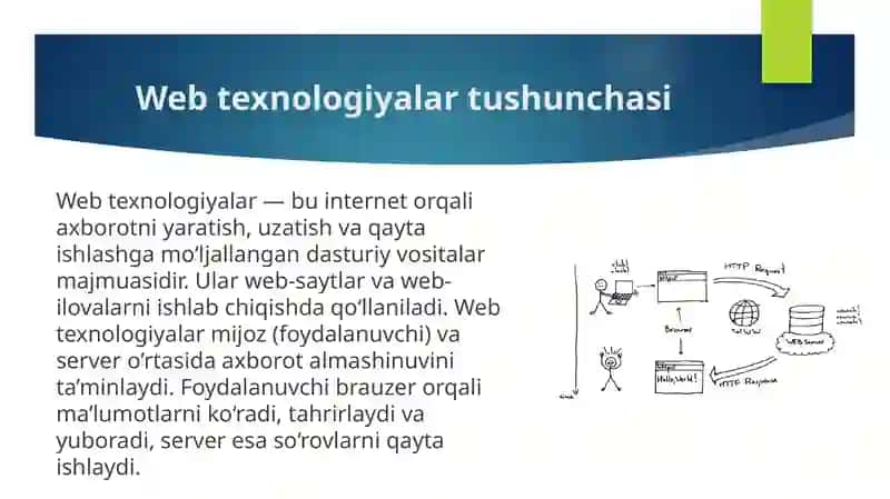 Web texnologiyalar va ulardan foydalanish haqida umumiy ma’lumotlar 4