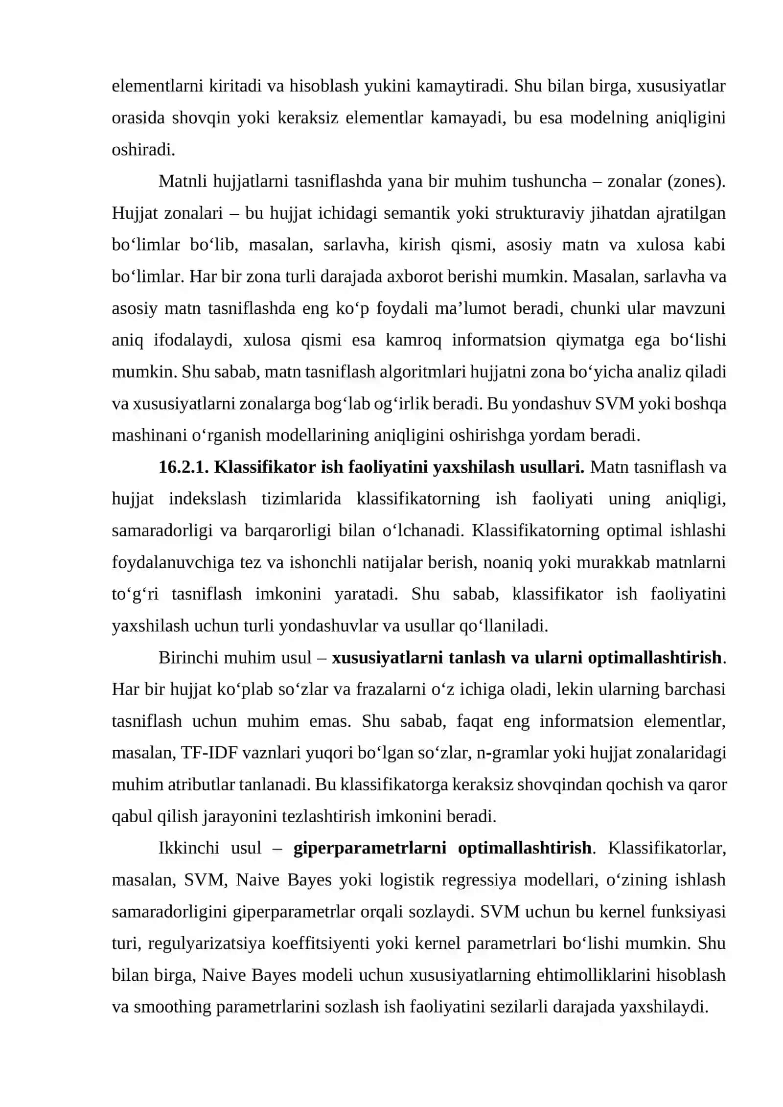 Hujjatlarni indekslashda vektor moshinalaridan foydalanish 4