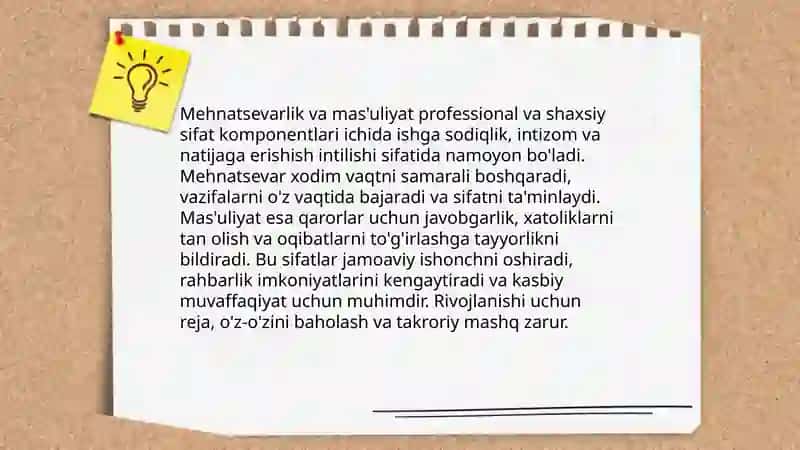 Professional va shaxsiy sifat komponentlari 4