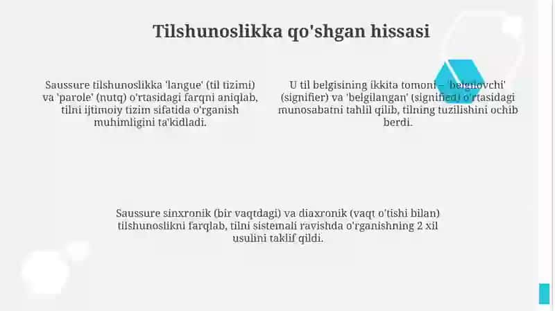 Ferdinand de Sossyur ta'limoti va strukturasi 4