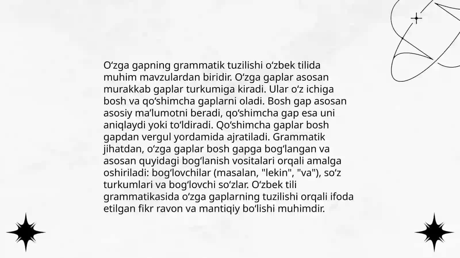 O‘zga gap va uning turlari. Ko‘chirma gapli qurilma 4