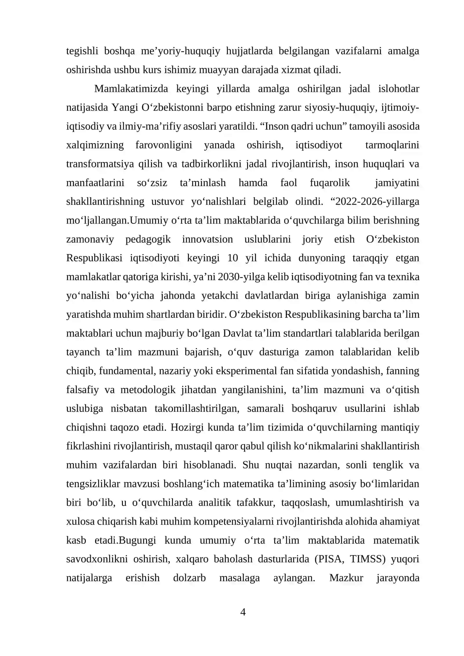 SONLI TENGLIK, TENGSIZLIK  VA UNI YECHISHGA O’RGATISH METODIKASI 4