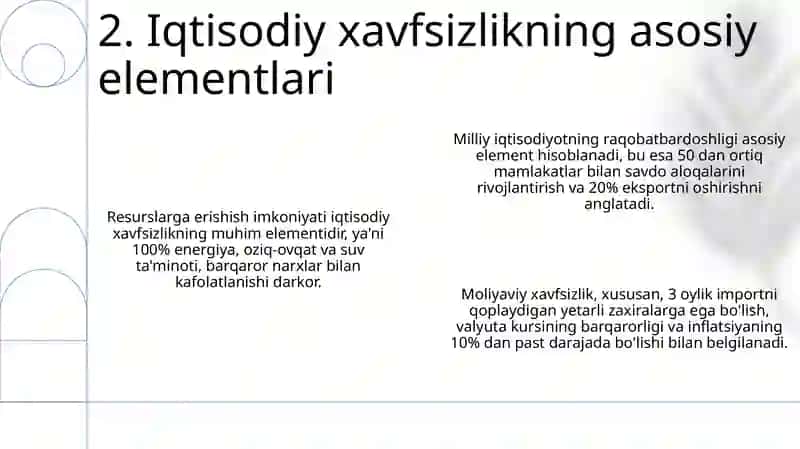 Iqtisodiy xavfsizlik kontseptsiyasi 4