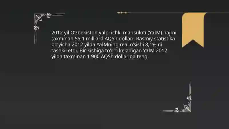 2012 yil bo‘yicha O‘zbekistondagi aholi soni va demografik tarkibi 4