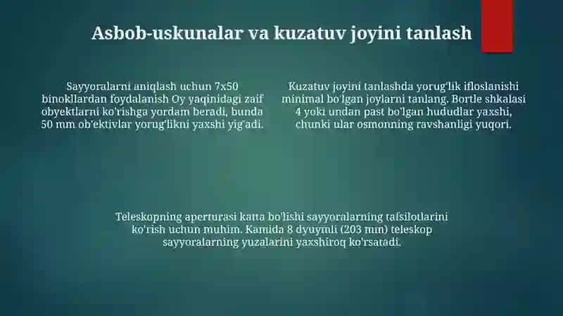 Oy yordamida sayyoralarni topish va kuzatish 4