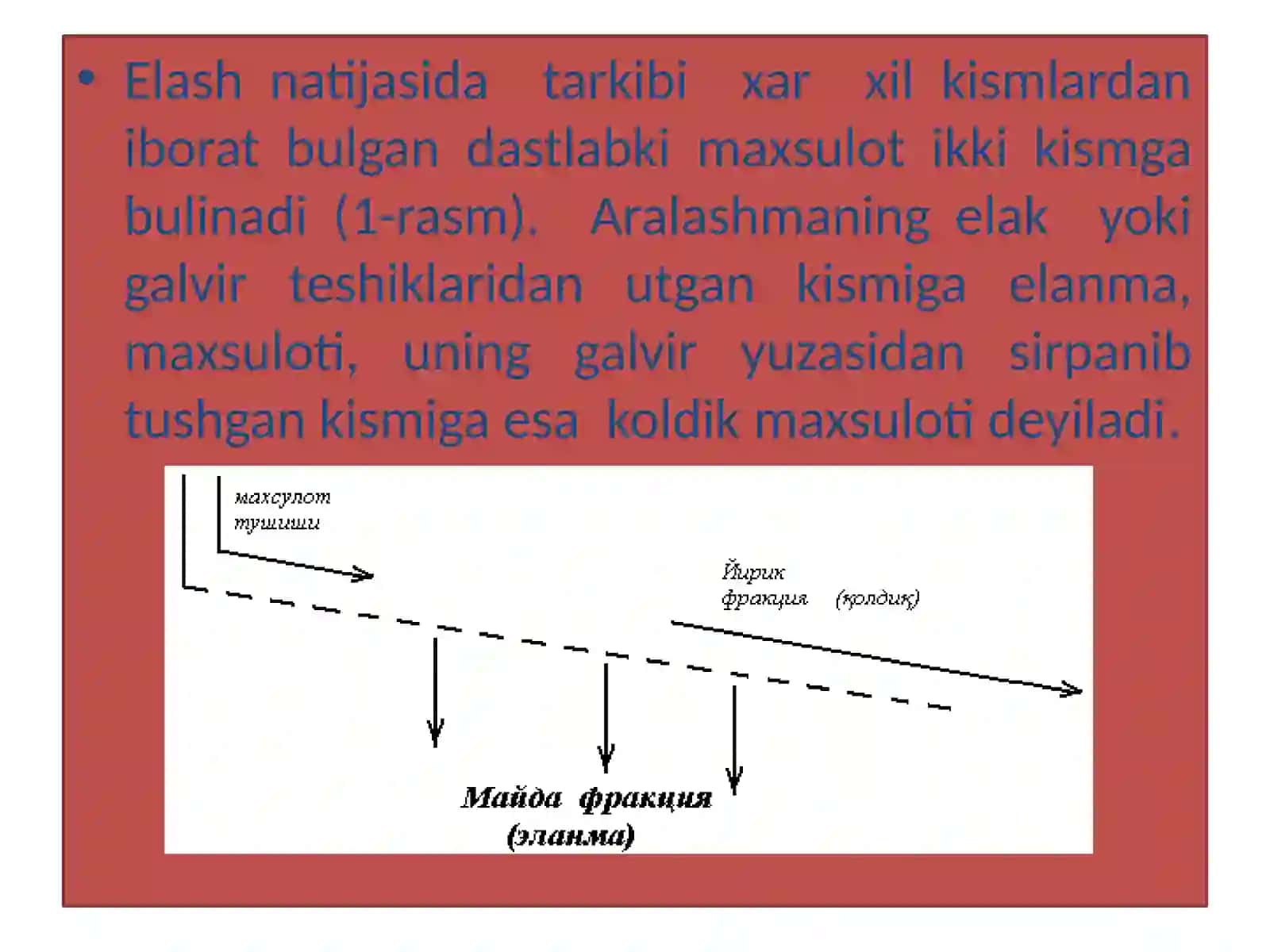 ASOSIYTUR DONDAN ENI VA YUGONLIGI BILAN FARKKILUVCHI ARALASHMALARNI AJRATADIGANMASHINALAR 4