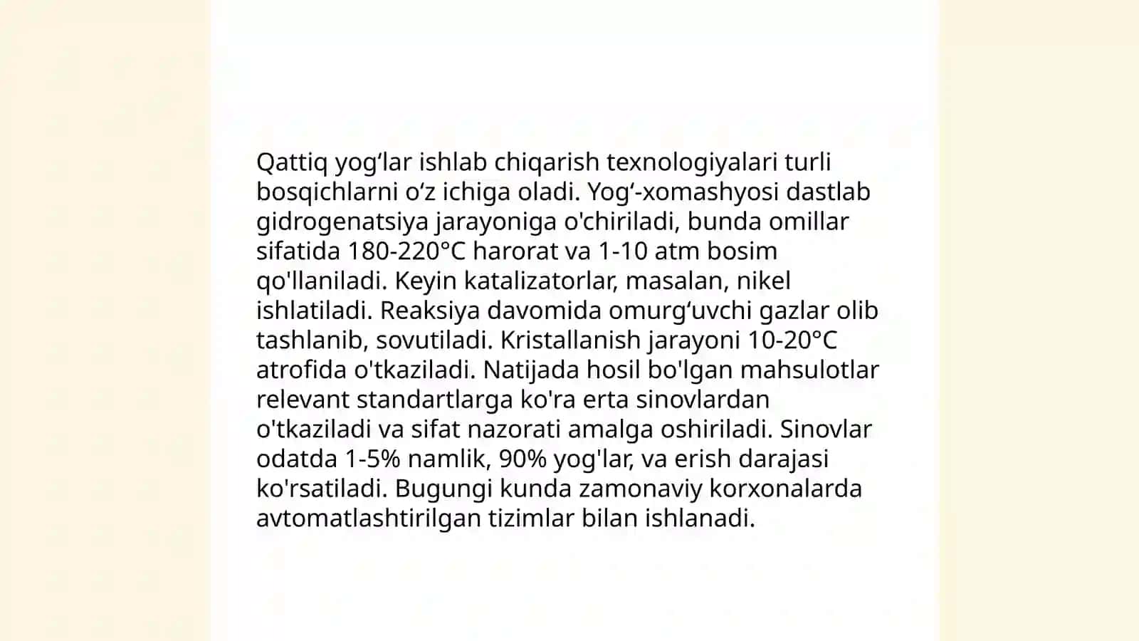 Qattiq yogʻlar va yuvuvchi vositalarni ishlab chiqarish istiqbollari 4
