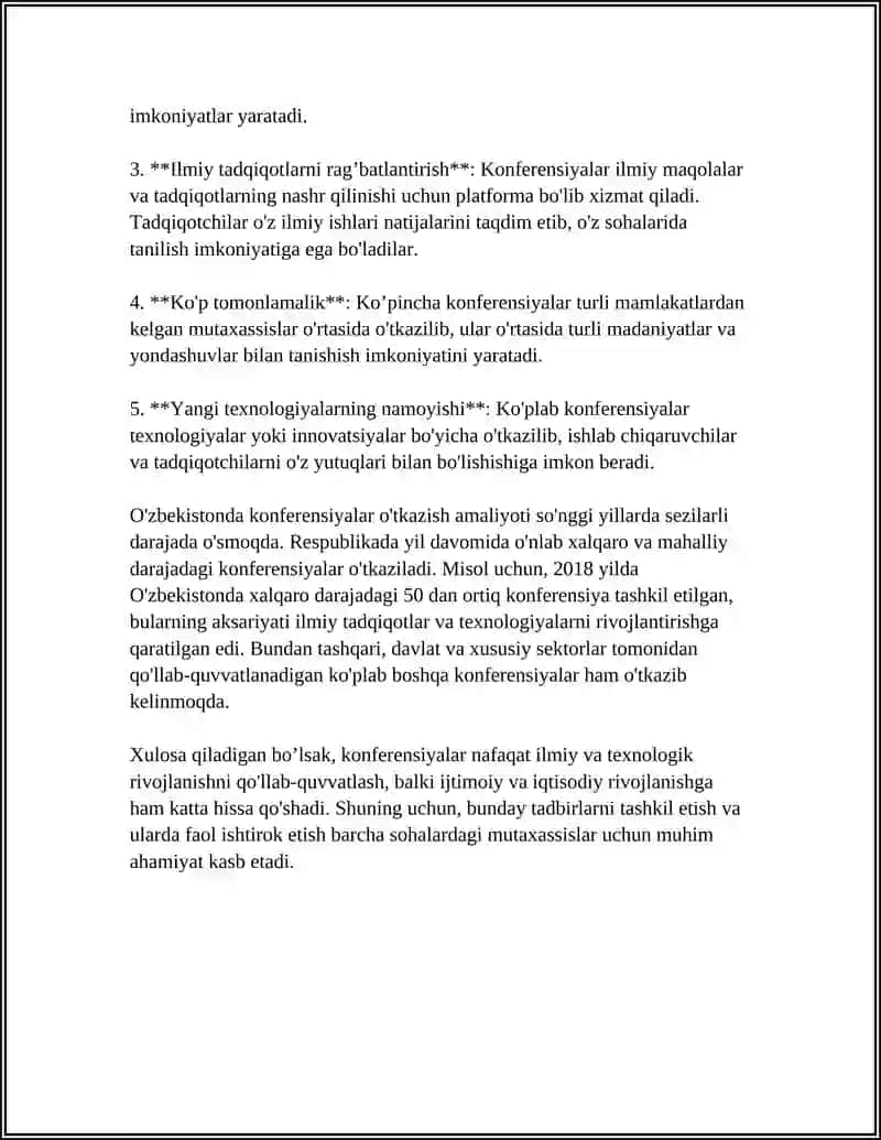 MUSTAQIL ISH Mavzu: KONFENSIYA TUSHUNCHASI VA OZBEKISTONDA FAOLIYAT YURUTUVCHI KONFENSIYALAR HAQIDA 4