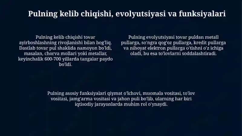 Tovar va pul munosabatlari 4