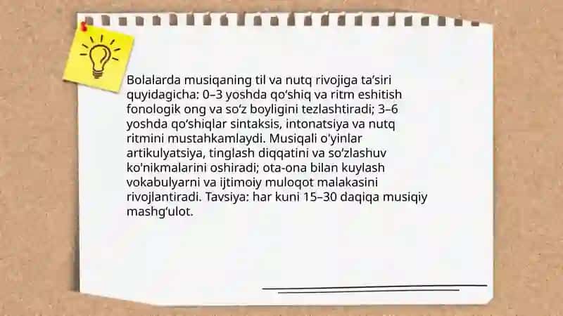 Bolalar hayotida musiqaning oʻrni va roʻli 4