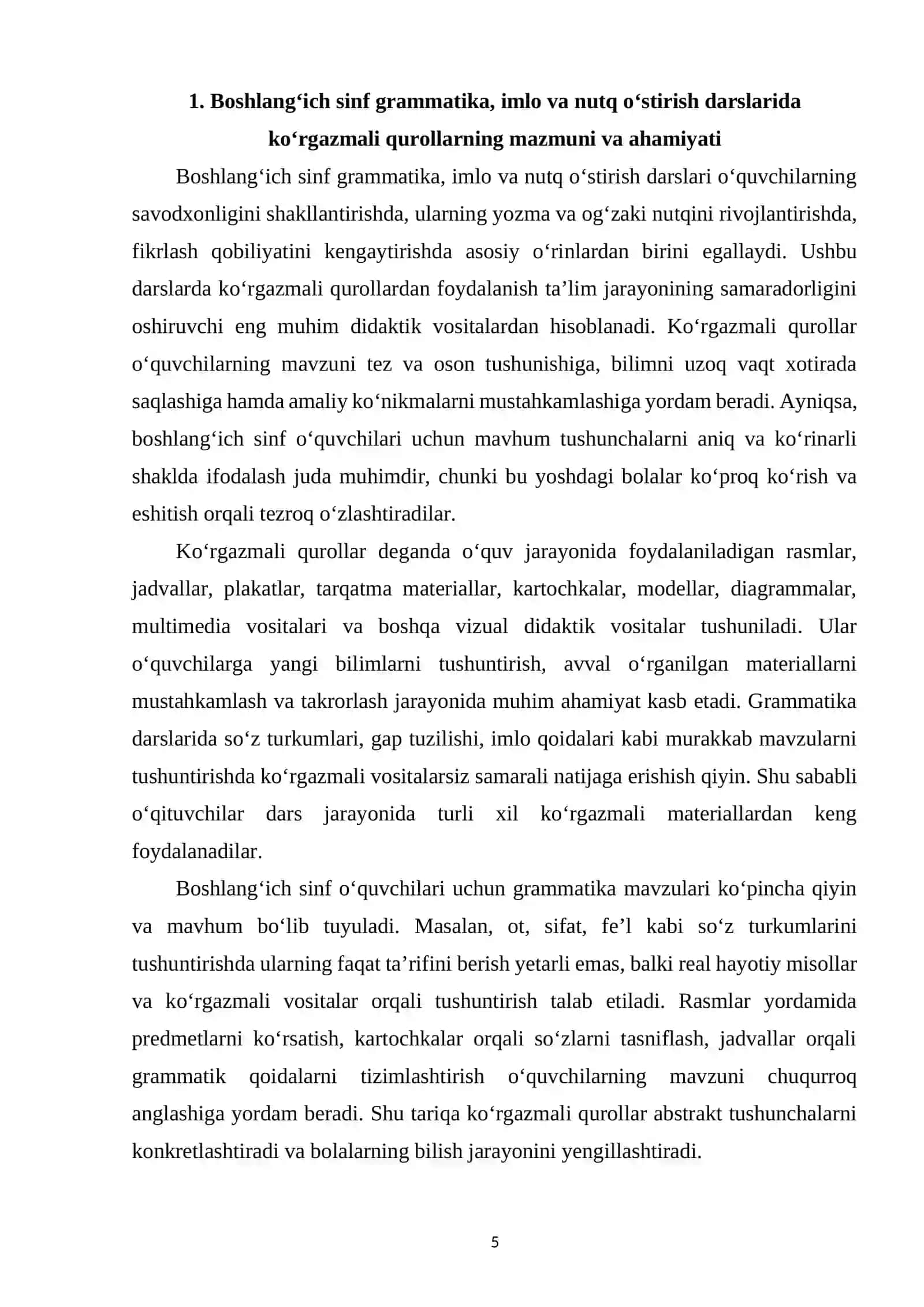Boshlang‘ich sinf grammatika, imlo va nutq o‘stirish darslarida ko‘rgazmali qurollardan foydalanish 4