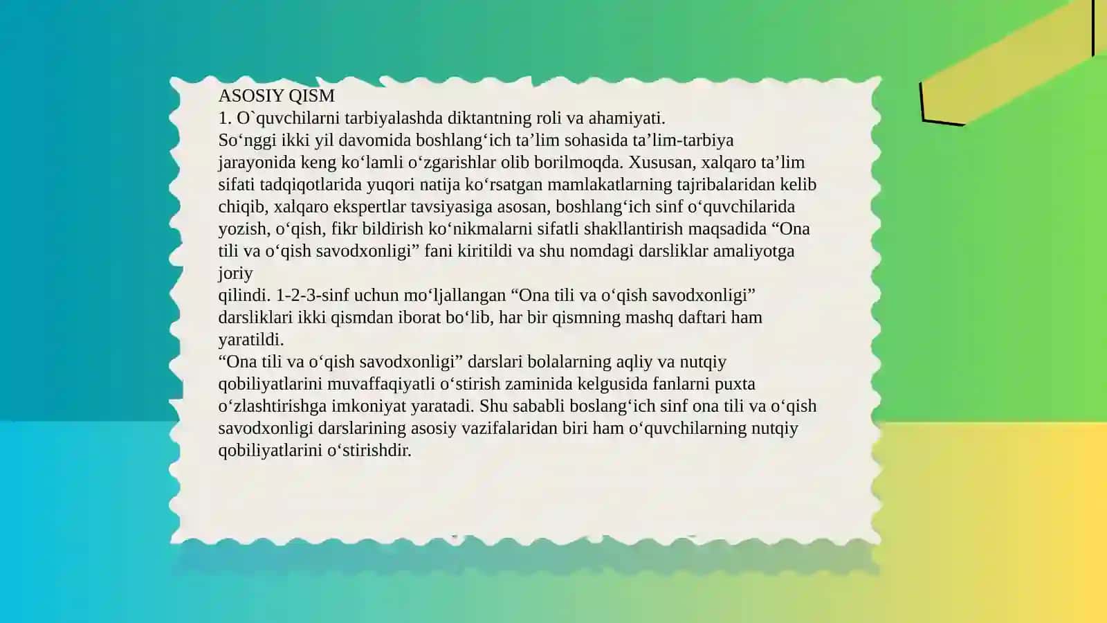 Boshlang‘ich sinflarda ta’limiy diktant va uni tashkil etish 4