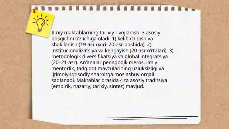 ILMIY MAKTAB: METOD VA ASOSIY METODOLOGIK YONDASHUVLAR 4
