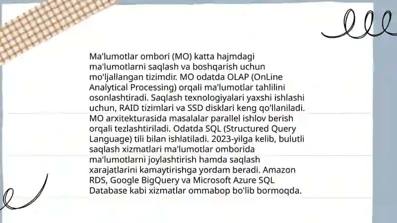 Katta ma’lumotlar arxitekturasi 4