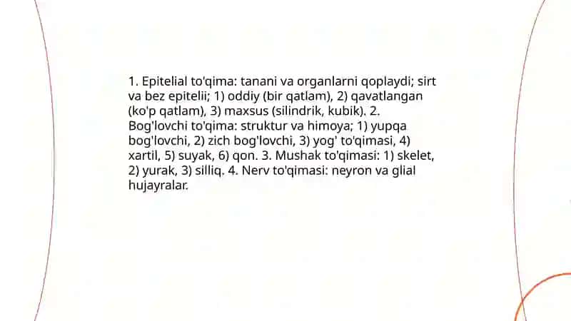 To'qimalar haqida tushincha 4