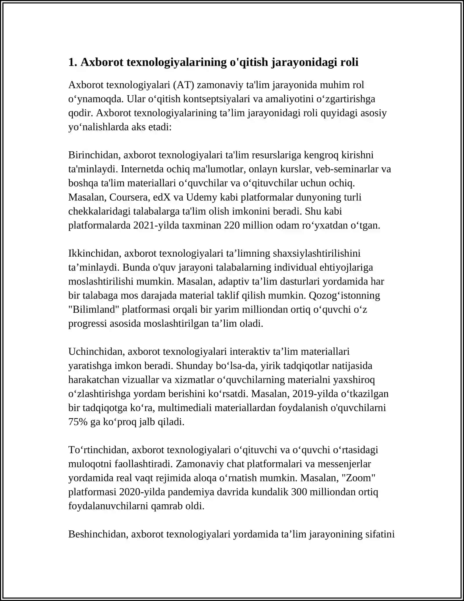 BOSHLANG'ICH SINF O'QUVCHILARIDA TABIATSHUNOSLIK FANIDA TASAVVUR VA TUSHUNCHALARNI SHAKLLANTIRISHDA AXBOROT TEXNOLOGIYALARIDAN FOYDALANISH 4