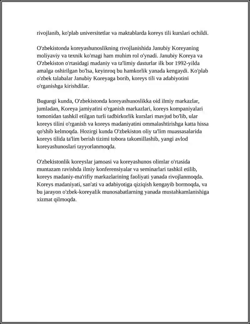 O'ZBEKISTONDA KOREYASHUNOSLIKNING PAYDO BO'LISHI VA RIVOJLANISHI 4