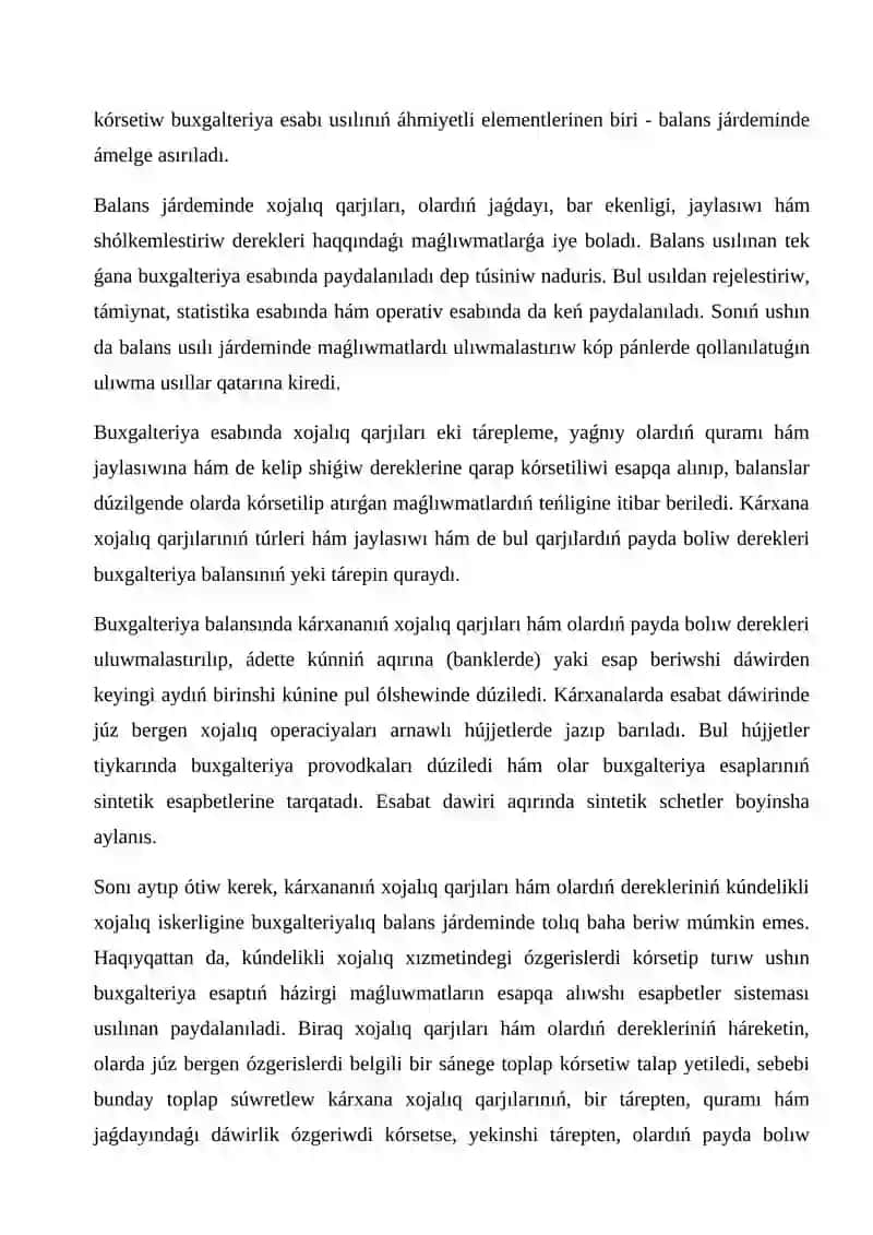 Buxgalteriya balansın duziw ham usınıs etiw tártibi 4