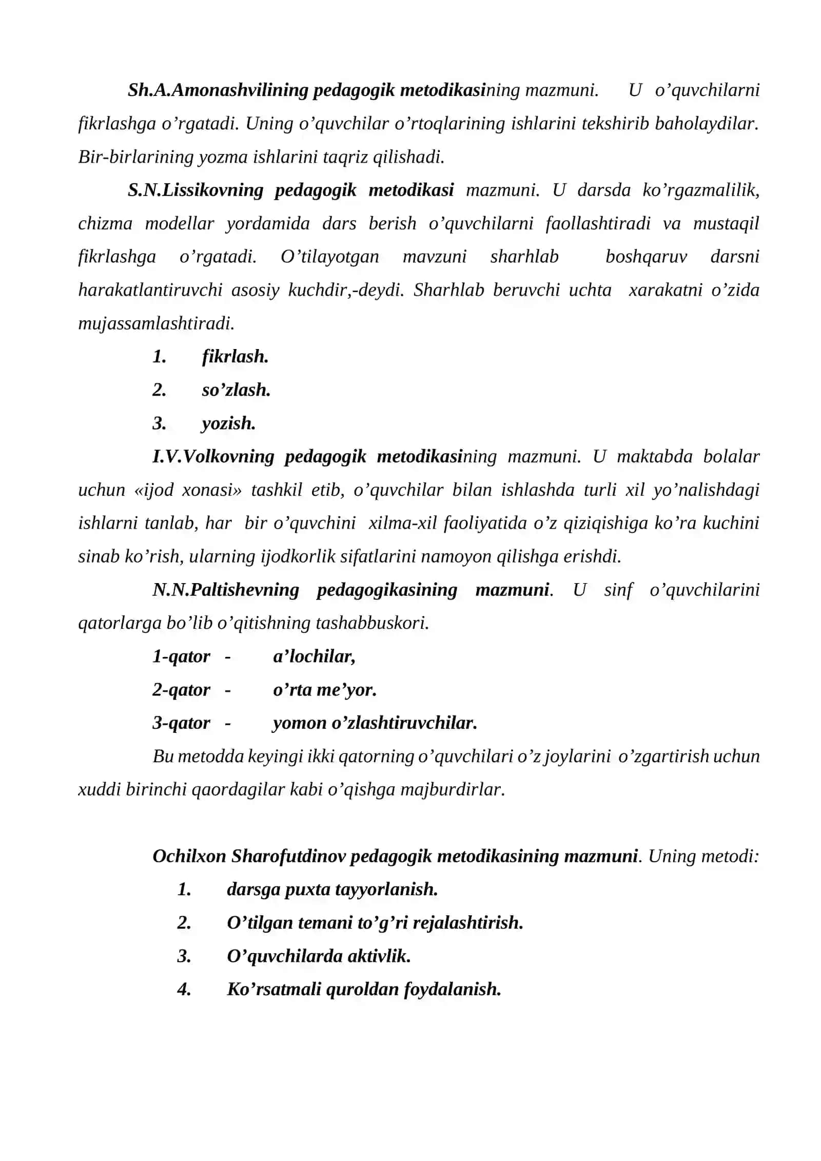 O'qituvchining ilg'or pedagogik tajribalarini to'plashi va amaliyotda qo'llashi 4