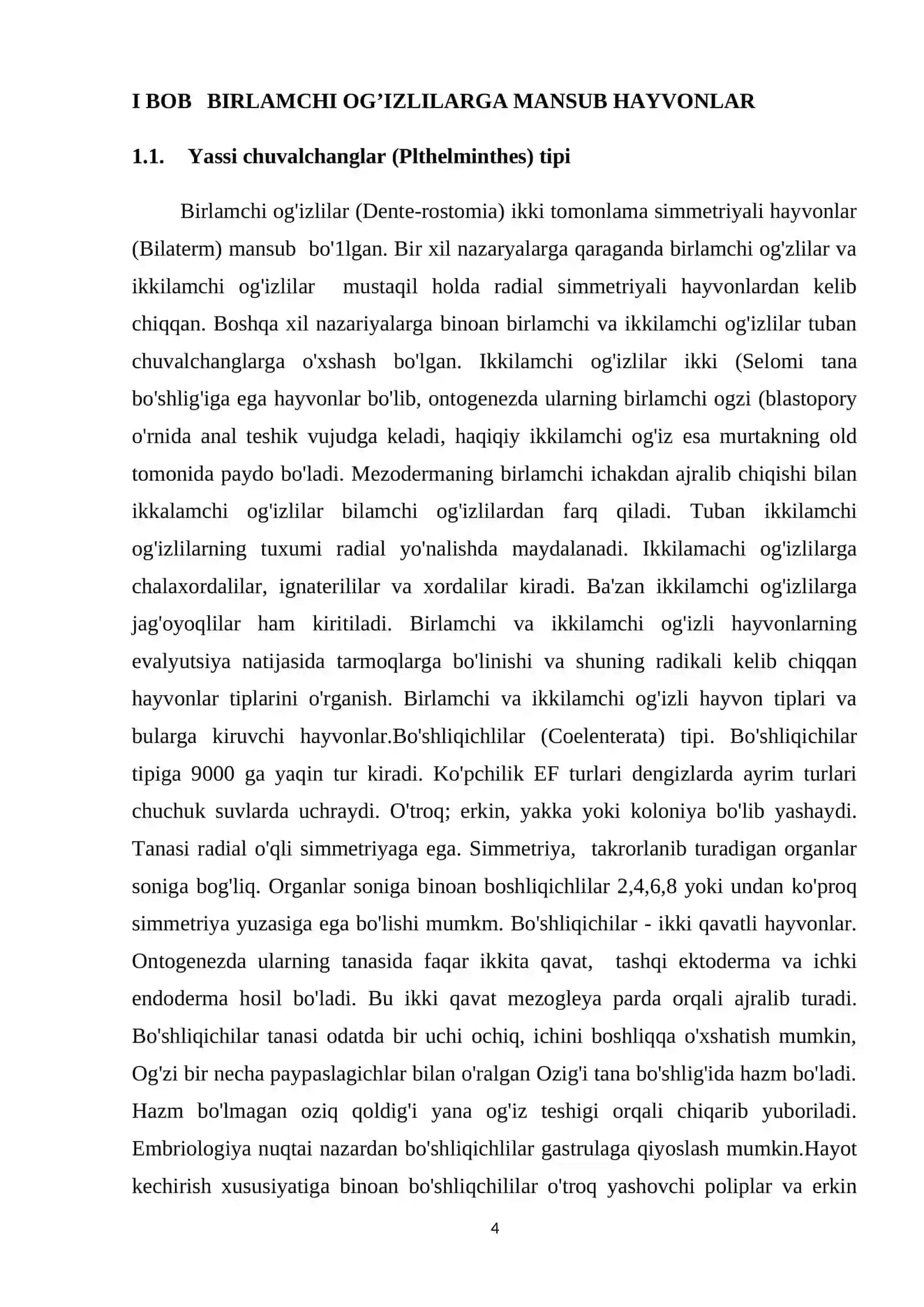 Birlamchi va ikkilamchi og'izlilar-hayvonlar evalyutsiyasining 2-yo'nalishi 4