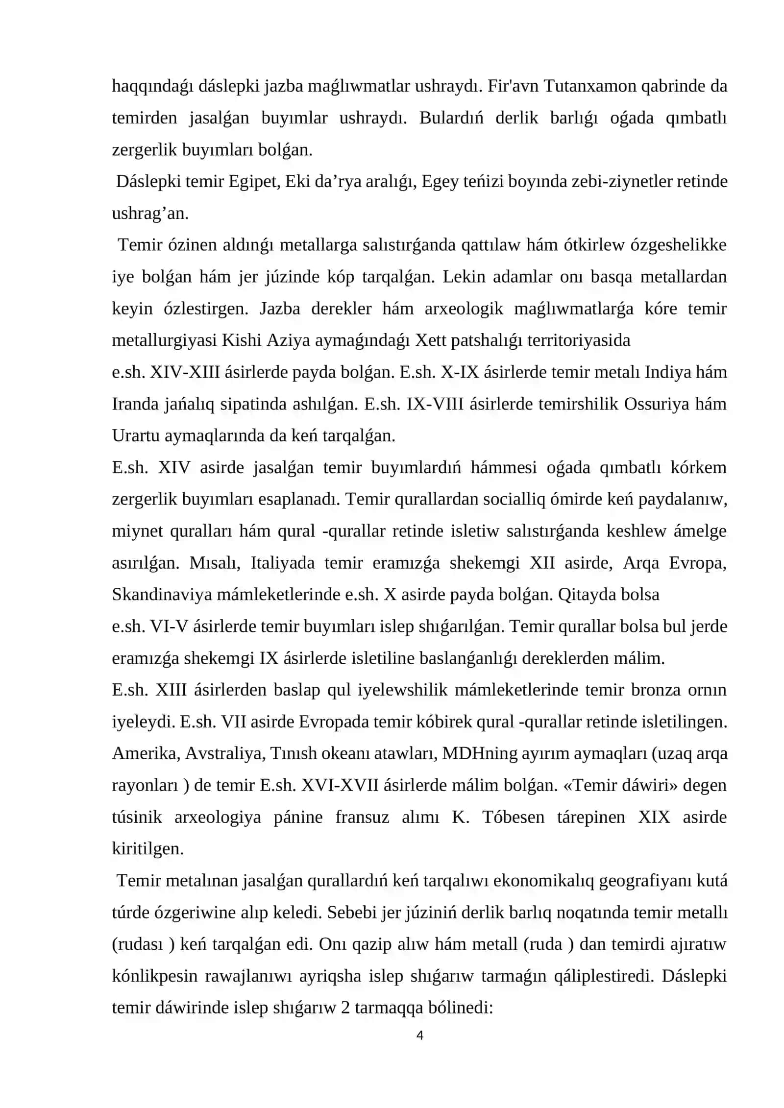 Qubla Tu’rkmenstannin’ erte temir da’wiri arxeologiyasi 4