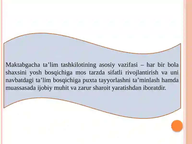 Maktabgacha ta’lim tashkilotida sahnalashtirish faoliyati va turli yosh guruxlarida sahnalashtirish faoliyatining asosiy vazifalari. 4