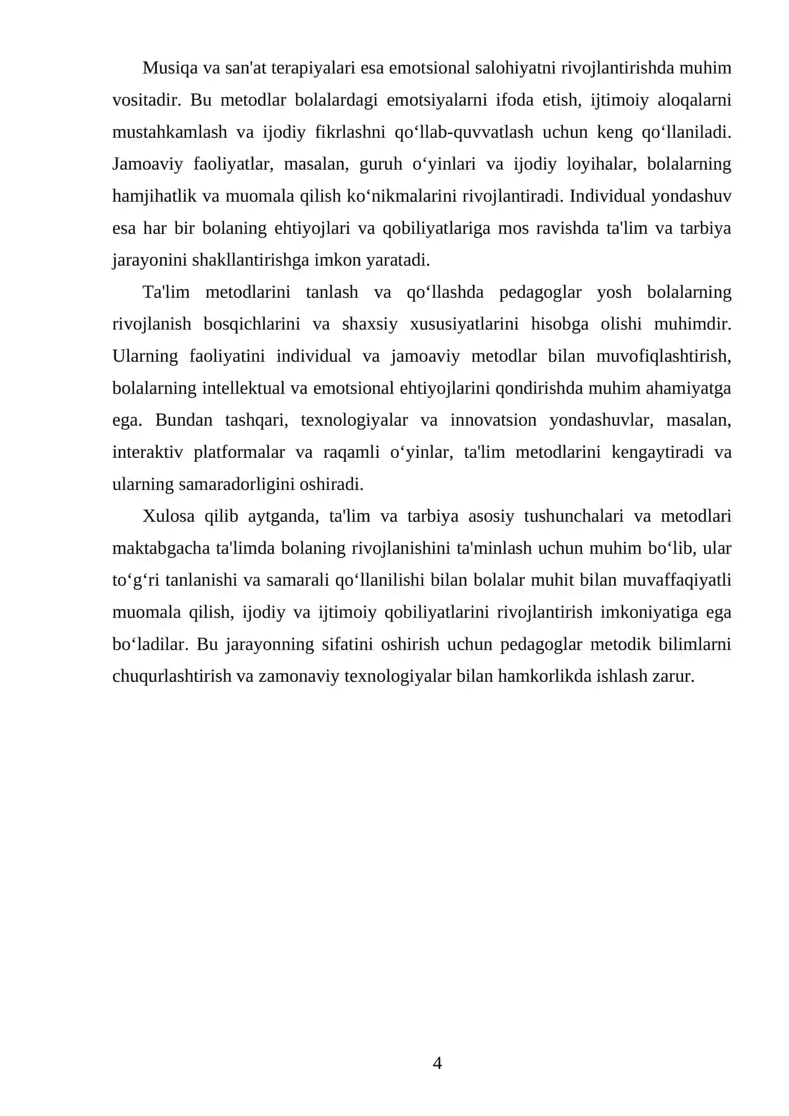 Maktabgacha ta'limda Ta'lim va Tarbiya Faoliyatini To'g'ri Tashkil Etish 4
