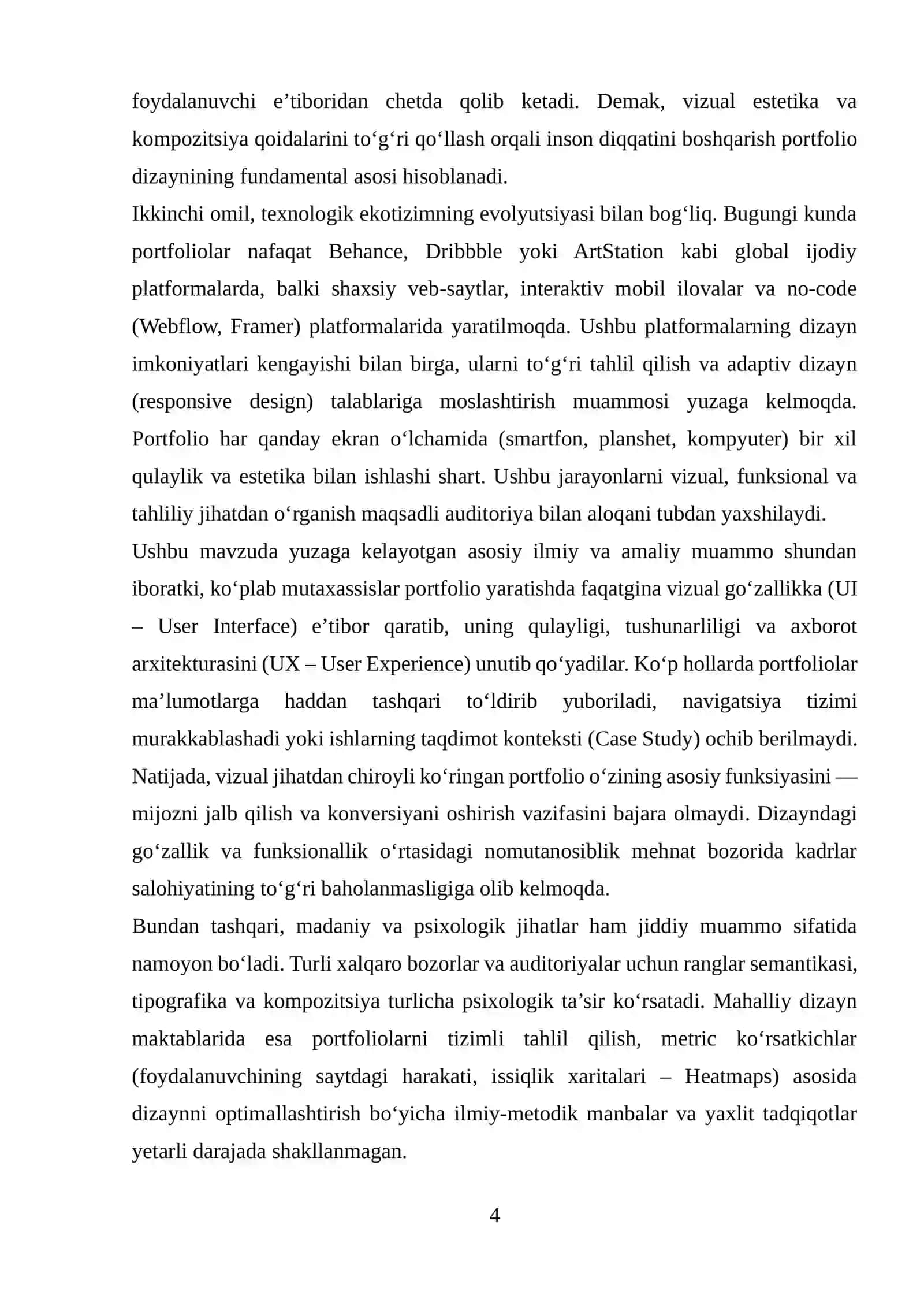 PORTFOLIO DIZAYNI: NAZARIY ASOSLAR 4