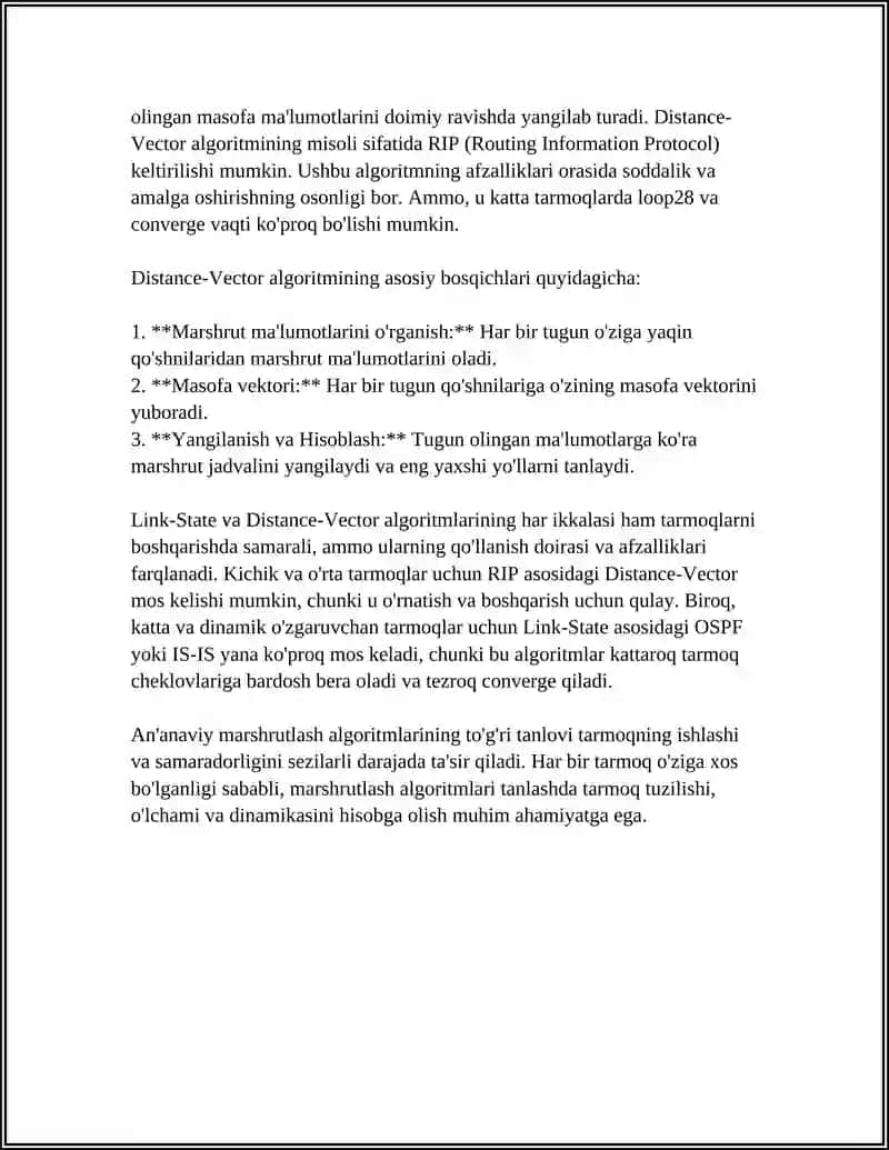 FOKOMMUNIKATSIYA TARMOQLARIDA MALUMOTLAR OQIMINI MARSHRUTLASH USULLARI 4
