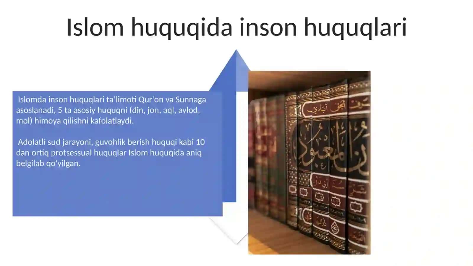 Islomda inson huquqlari himoyasi ijtimoiy tenglik adolat 4